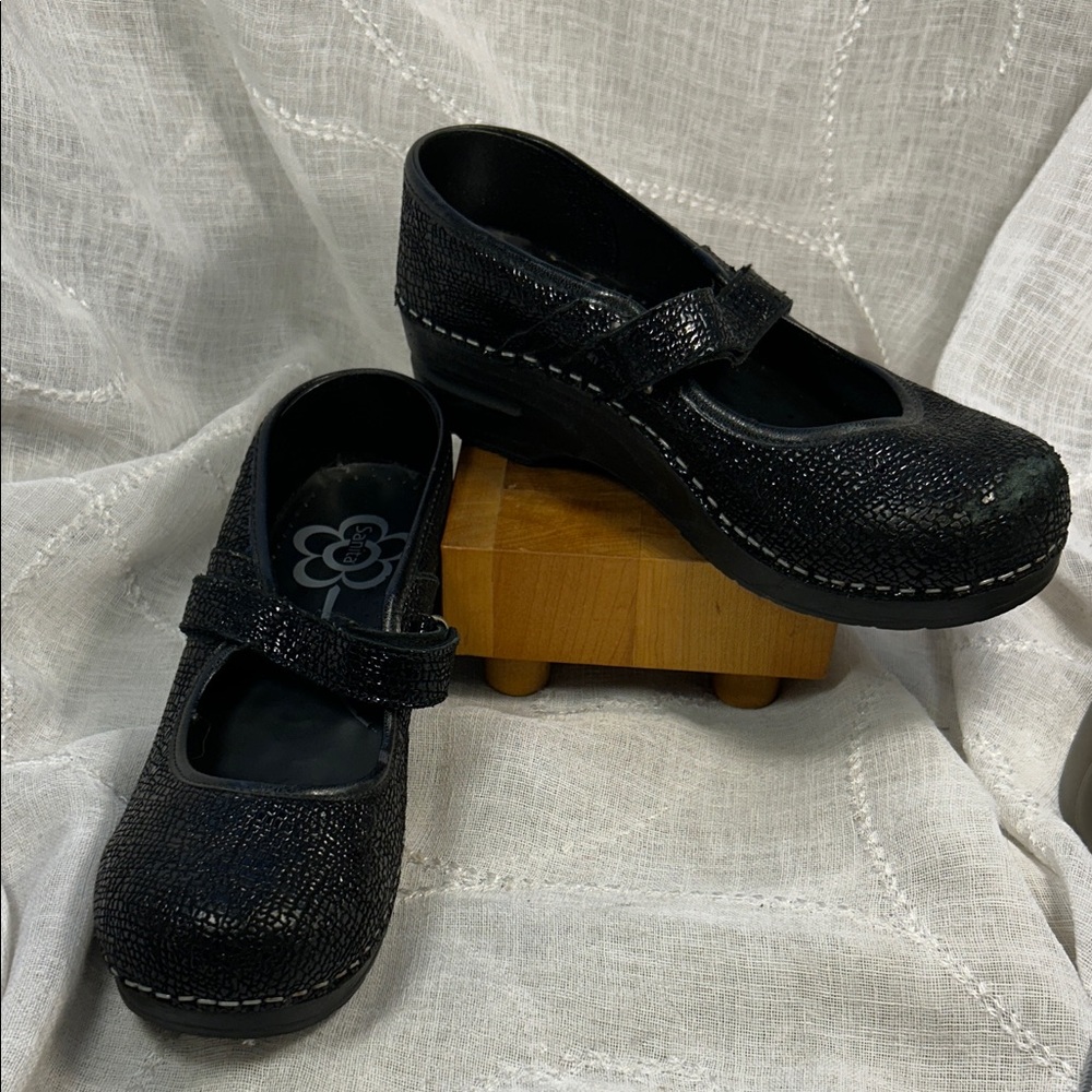 Sanita leather mary janes clogs